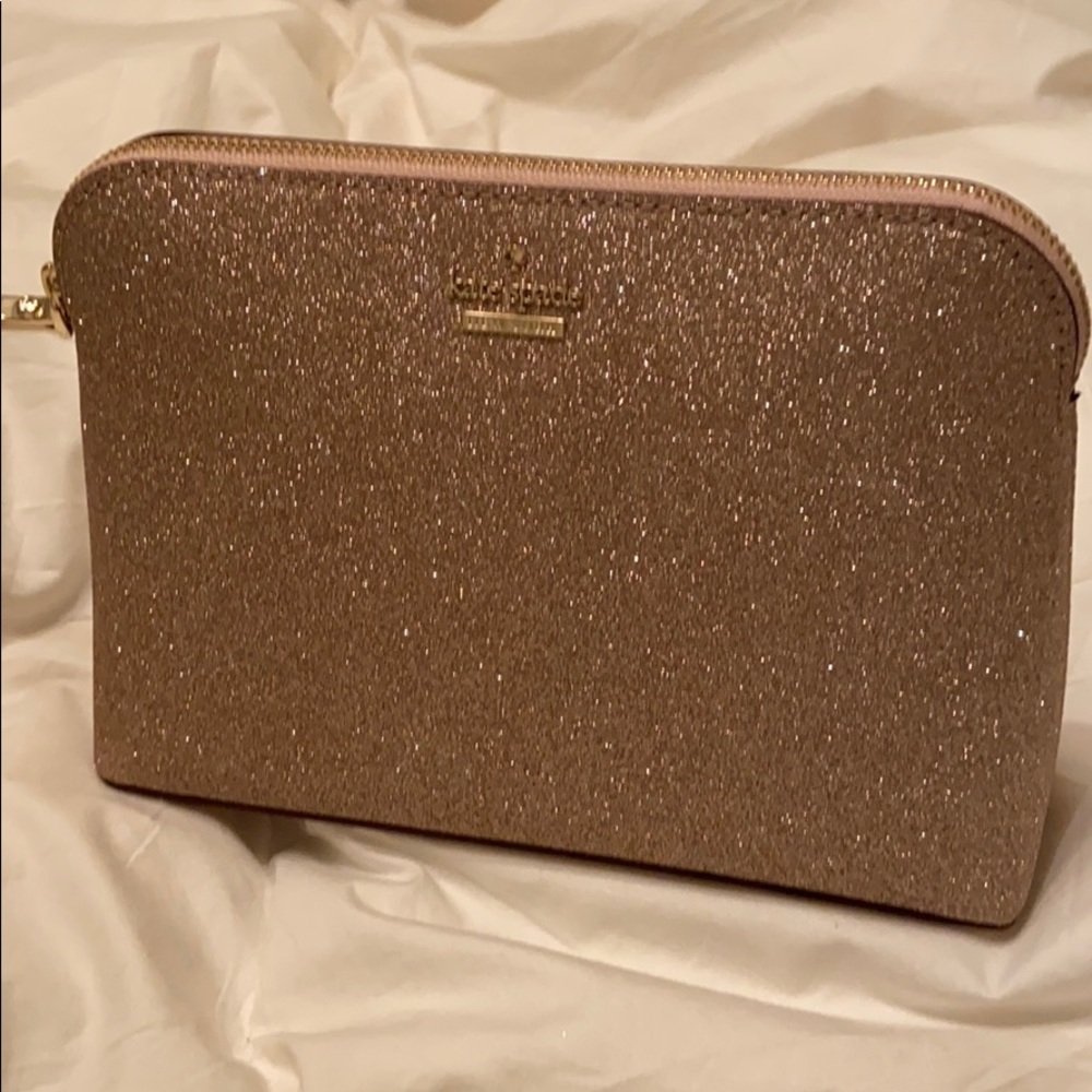 Kate Spade Lola glitter cosmetic bag